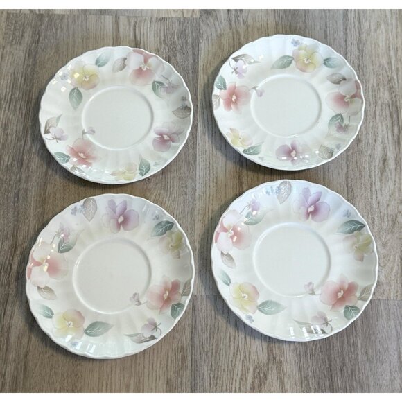 Mikasa Silk Blossoms Set Of 4 Side Plates Floral Dishwasher & Microwave Safe 6” - Picture 3 of 4
